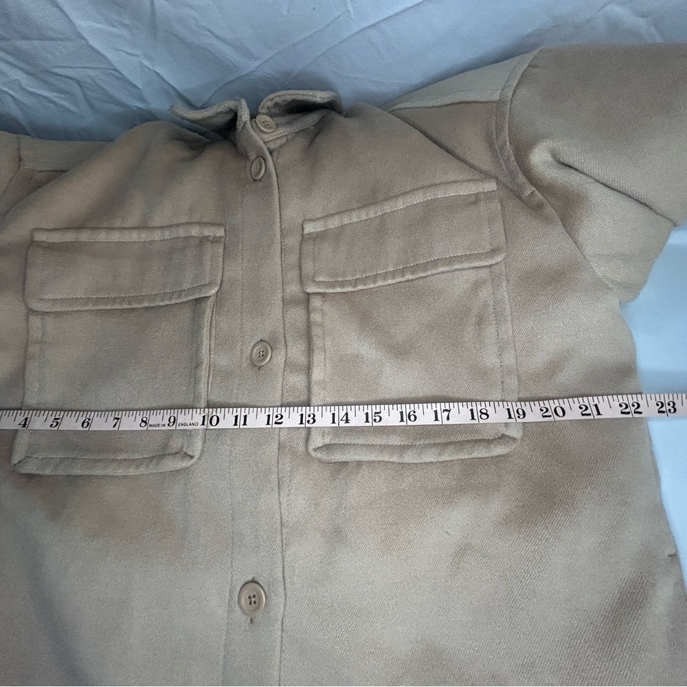 Abercrombie & Fitch Oversized Shacket Beige Button Front Jacket Women’s Cozy S - Picture 10 of 11